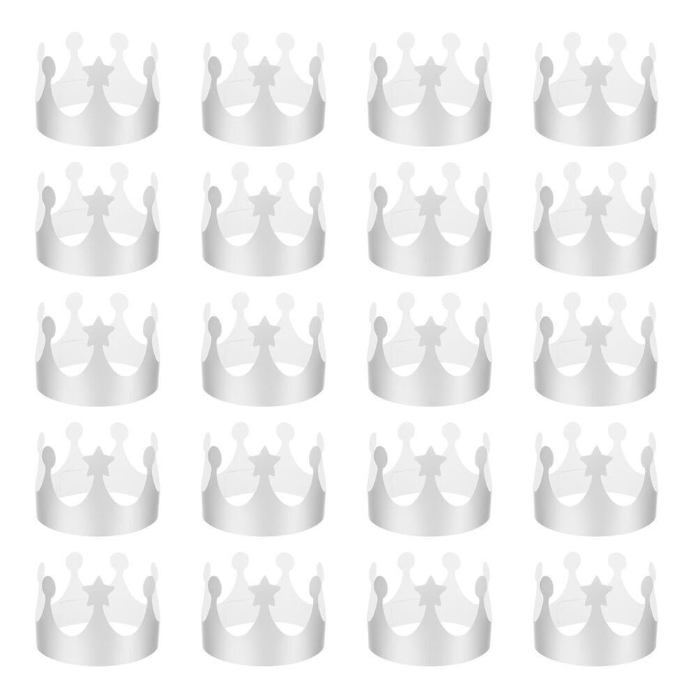 6000 24 Pcs Paper Crowns Silver Foil Birthday Crowns Bulk Party Hats